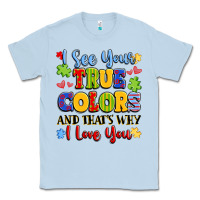 Dusty Blue colorful love message Classic Tee - LillyAllenDesigns