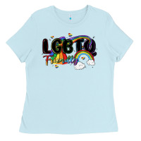 Baby Blue lgbtq  friendly Ladies Tee - MaliasSmallBusiness