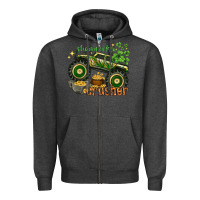 Charcoal Heather shamrock crusher st. patrick's day Zipper Hoodie - HowdyJamesFarm