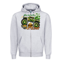 Heather Grey shamrock crusher st. patrick's day Zipper Hoodie - HowdyJamesFarm