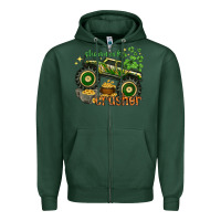 Sports Green shamrock crusher st. patrick's day Zipper Hoodie - HowdyJamesFarm