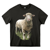 Asphalt dorset sheep Heavy Core Tee - LillyAllenDesigns
