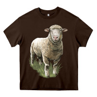 Chocolate Brown dorset sheep Heavy Core Tee - LillyAllenDesigns