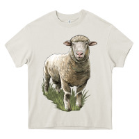 Cream dorset sheep Heavy Core Tee - LillyAllenDesigns