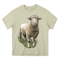 Mossy dorset sheep Heavy Core Tee - LillyAllenDesigns