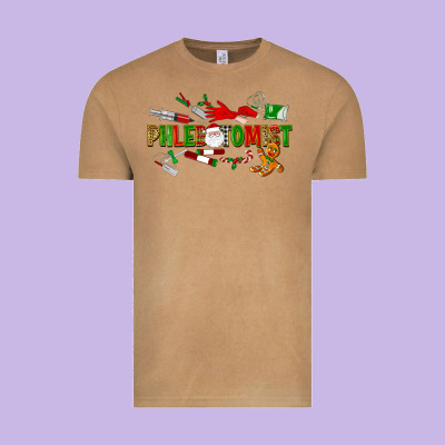 Christmas Phlebotomist Vintage Tee Designed By Lillyallendesigns