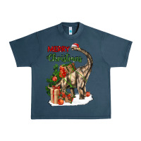 Midnight Navy merry christmas brachiosaurus Urban Heavy Tee - LillyAllenDesigns