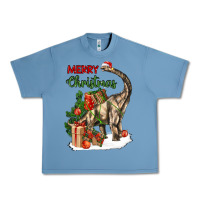 Pebble Blue merry christmas brachiosaurus Urban Heavy Tee - LillyAllenDesigns