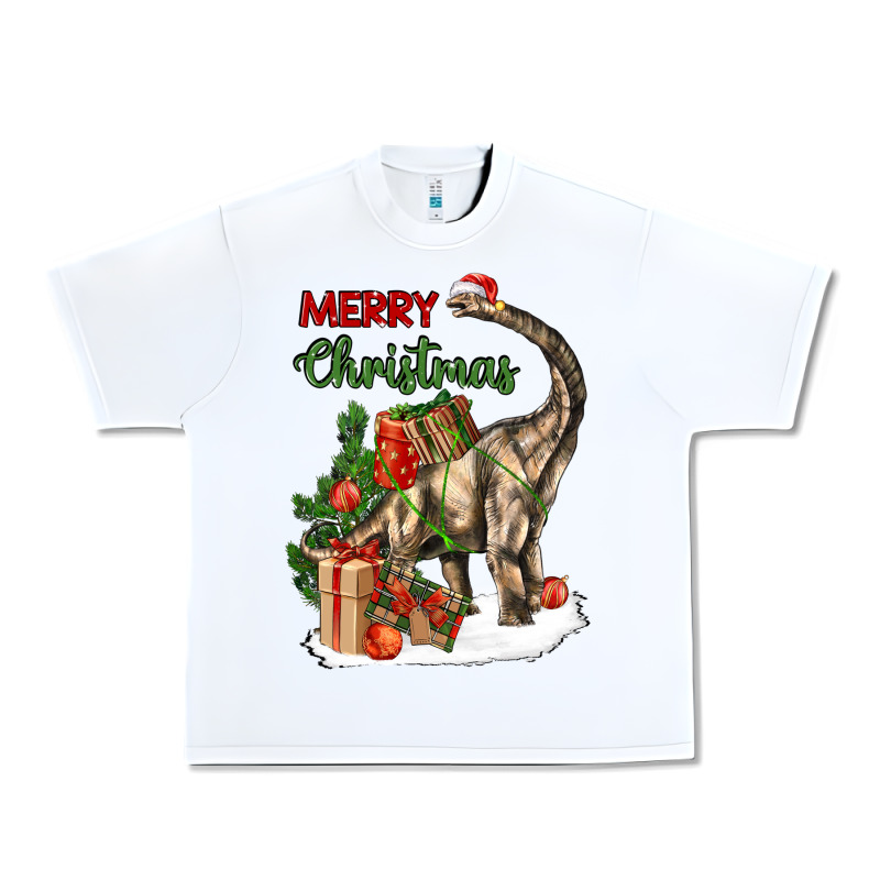Merry Christmas Brachiosaurus Urban Heavy Tee by LillyAllenDesigns | Teevron
