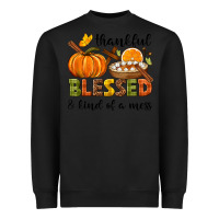 Black Thankful blessed and kind of a mess Heavyweight Sweatshirt - NancyCooperArtShop