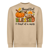Mushroom Thankful blessed and kind of a mess Heavyweight Sweatshirt - NancyCooperArtShop