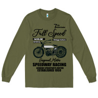 Army Green Speedway Racing Full Speed Pin Long Sleeve Tee - Bettercallsaul