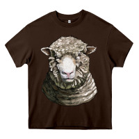 Chocolate Brown dorset sheep head Heavy Core Tee - LillyAllenDesigns