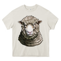 Cream dorset sheep head Heavy Core Tee - LillyAllenDesigns