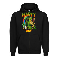 Black Happy St. Patrex Day Zipper Hoodie - CowGirlArtShop