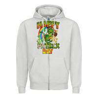 Dove Grey Happy St. Patrex Day Zipper Hoodie - CowGirlArtShop