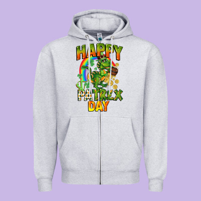 Happy St. Patrex Day Zipper Hoodie Designed By Cowgirlartshop