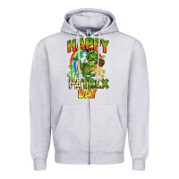 Heather Grey Happy St. Patrex Day Zipper Hoodie - CowGirlArtShop