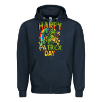 Navy Happy St. Patrex Day Zipper Hoodie - CowGirlArtShop