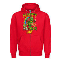Red Happy St. Patrex Day Zipper Hoodie - CowGirlArtShop