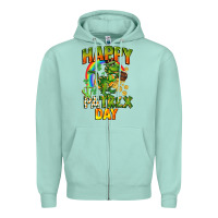 Seafoam Happy St. Patrex Day Zipper Hoodie - CowGirlArtShop