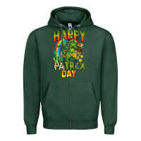Sports Green Happy St. Patrex Day Zipper Hoodie - CowGirlArtShop