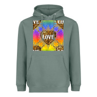 Sage Pride lgbtq leopard love heart seamless pattern Heavyweight Hoodie - BundleAndBundleShop