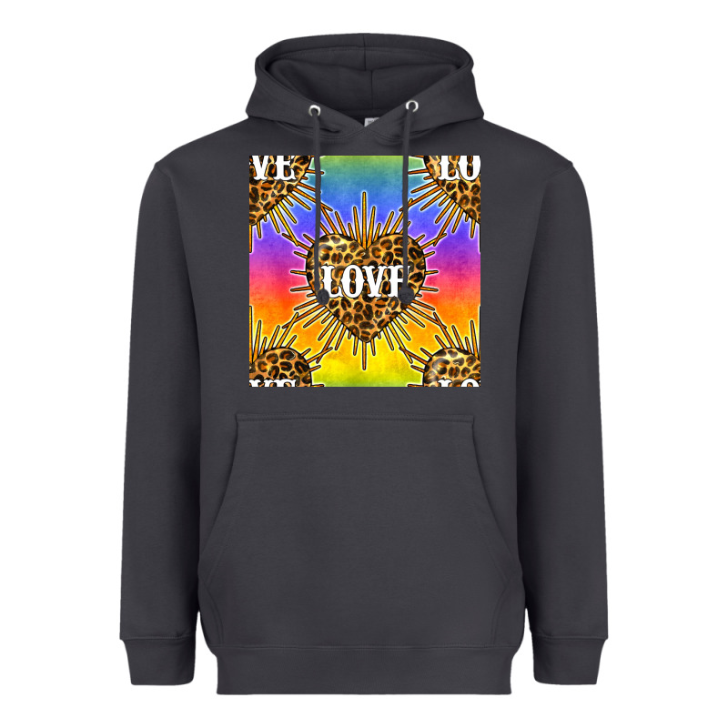 Pride Lgbtq Leopard Love Heart Seamless Pattern Heavyweight Hoodie by BundleAndBundleShop | Teevron
