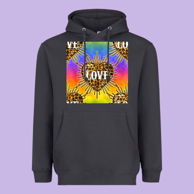 Pride Lgbtq Leopard Love Heart Seamless Pattern Heavyweight Hoodie Designed By Bundleandbundleshop