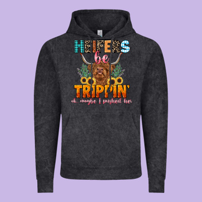 Heifers Be Trippin' Vintage Hoodie Designed By Lillyallendesigns