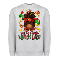 Santas Favorite Lunch Lady Afro Messy Bun Heavyweight Sweatshirt | Teevron