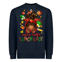 Navy santas favorite lunch lady afro messy bun Heavyweight Sweatshirt - texasbilliewilder