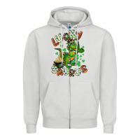 Dove Grey Lucky Saurus Zipper Hoodie - CowGirlArtShop