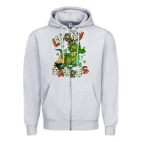 Heather Grey Lucky Saurus Zipper Hoodie - CowGirlArtShop