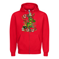 Red Lucky Saurus Zipper Hoodie - CowGirlArtShop