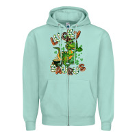 Seafoam Lucky Saurus Zipper Hoodie - CowGirlArtShop