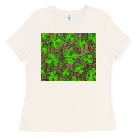 Bone shamrock and leopard Ladies Tee - RanaPortraitStore