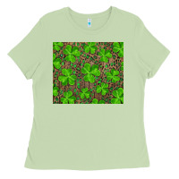Matcha shamrock and leopard Ladies Tee - RanaPortraitStore