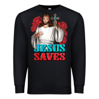 Black Jesus Saves Premium Sweatshirt - BundleAndBundleShop