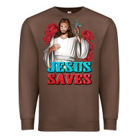 Chestnut Jesus Saves Premium Sweatshirt - BundleAndBundleShop