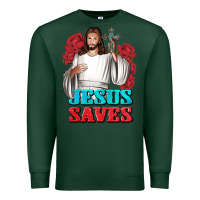 Sports Green Jesus Saves Premium Sweatshirt - BundleAndBundleShop
