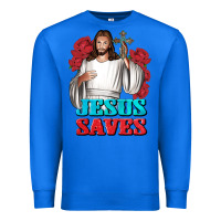 True Royal Jesus Saves Premium Sweatshirt - BundleAndBundleShop