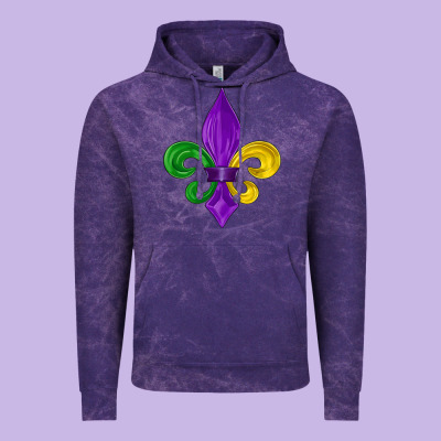 Mardi Gras Fleur De Lis Vintage Hoodie Designed By Lillyallendesigns