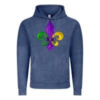 Vintage Denim mardi gras fleur de lis Vintage Hoodie - LillyAllenDesigns