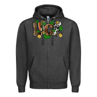 Charcoal Heather Western luck St. Patrick's Day Zipper Hoodie - CowGirlArtShop