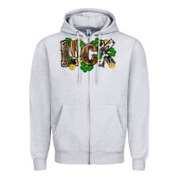 Heather Grey Western luck St. Patrick's Day Zipper Hoodie - CowGirlArtShop