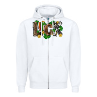 White Western luck St. Patrick's Day Zipper Hoodie - CowGirlArtShop