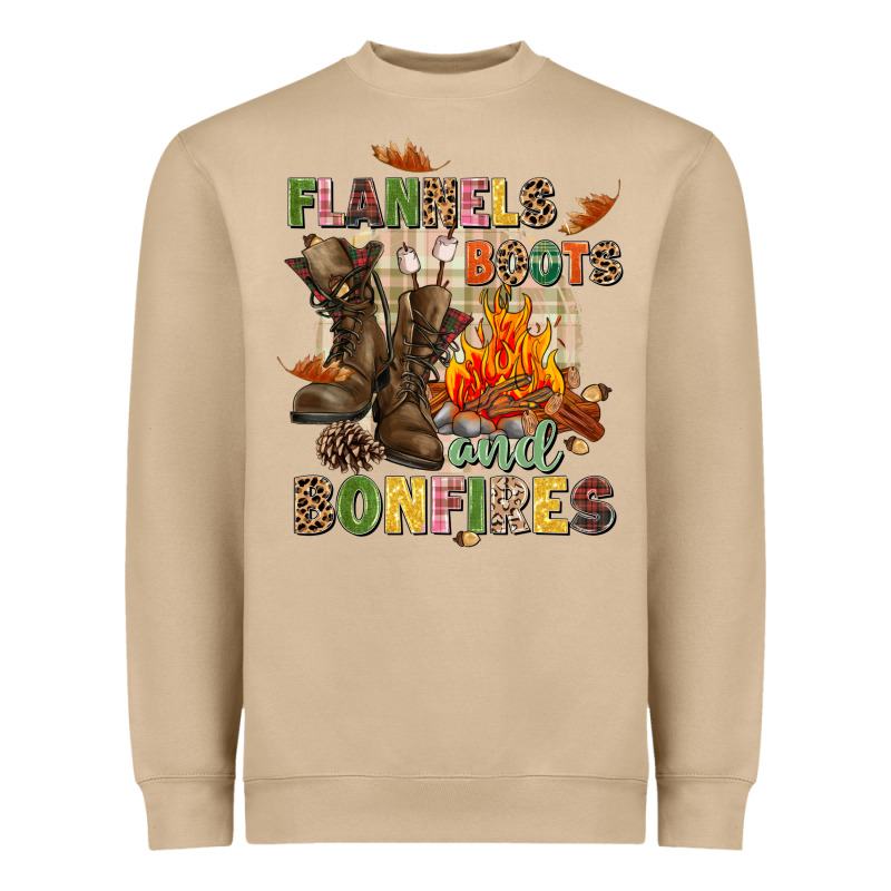 Flannels Boots And Bonfires Heavyweight Sweatshirt by NancyCooperArtShop | Teevron