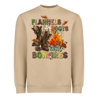 Mushroom Flannels boots and bonfires Heavyweight Sweatshirt - NancyCooperArtShop
