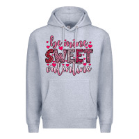 Heather Grey be mine sweet valentine Premium Hoodie - OliviaCreatesArt